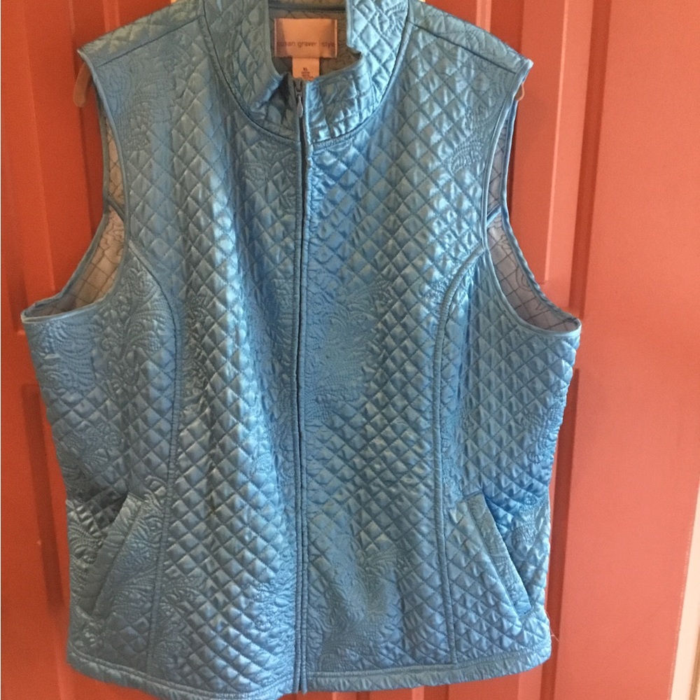 Susan Graver Turquoise Quilted Vest XL